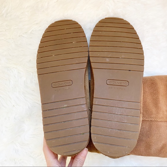 Coach tan suede slip on boots shearling RELISTED - Picture 7 of 10